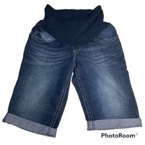 Indigo Blue Maternity Premium Denim Jean Shorts Size S